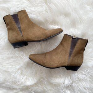 Isabel Marant Tan Taupe Patsha Hey Jude Suede Side Zip Ankle Boots